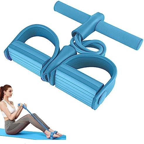 Foot Pedal Resistance Band Elastic Sit-up Pull Rope Yoga Fitness Gym – Elastic Pull Ropes Tummy Trimmer (random Colors)