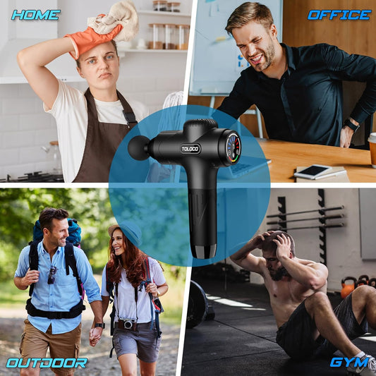 Deep Tissue Massager, Massage Gun relieves muscle tension, relax your body.