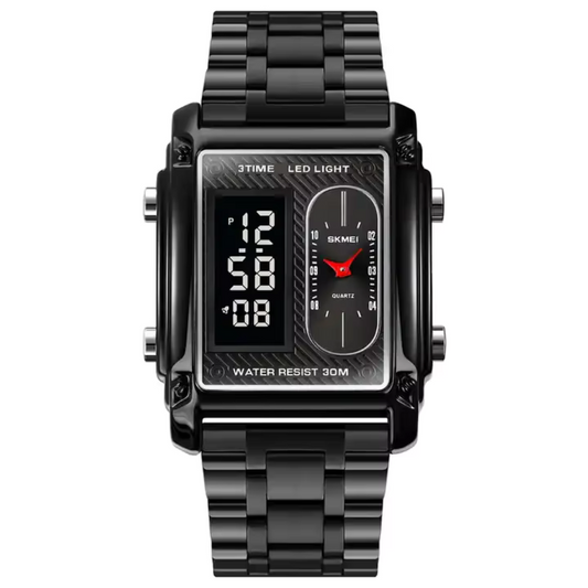 Digital Unique Men Chrono Relogio Fashion Electronic Stainless Steel Watches