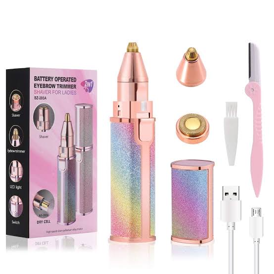 2 In 1 Hair Remover Chargeable , Multi Attractive Color With Usb Charging Cable And Cleaning Brush