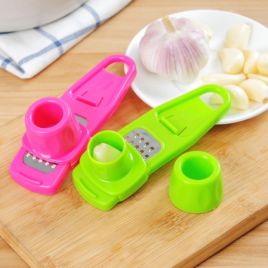 Garlic Press Grater Slicer Plastic Grinding Tool Kitchen Accessories (random Color)