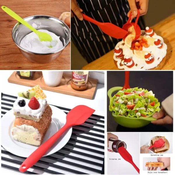 Silicone Spatula Heat Resistant Non-stick Flexible Rubber Kitchen Essential Gadget Premium Scraper Spoon
